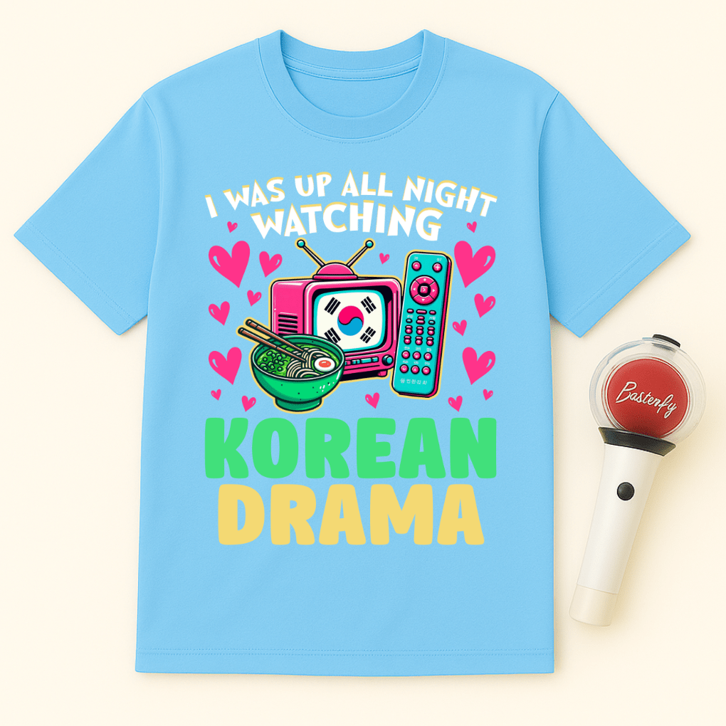 UP ALL NIGHT WATCHING KOREAN DRAMA UNISEX T-SHIRT