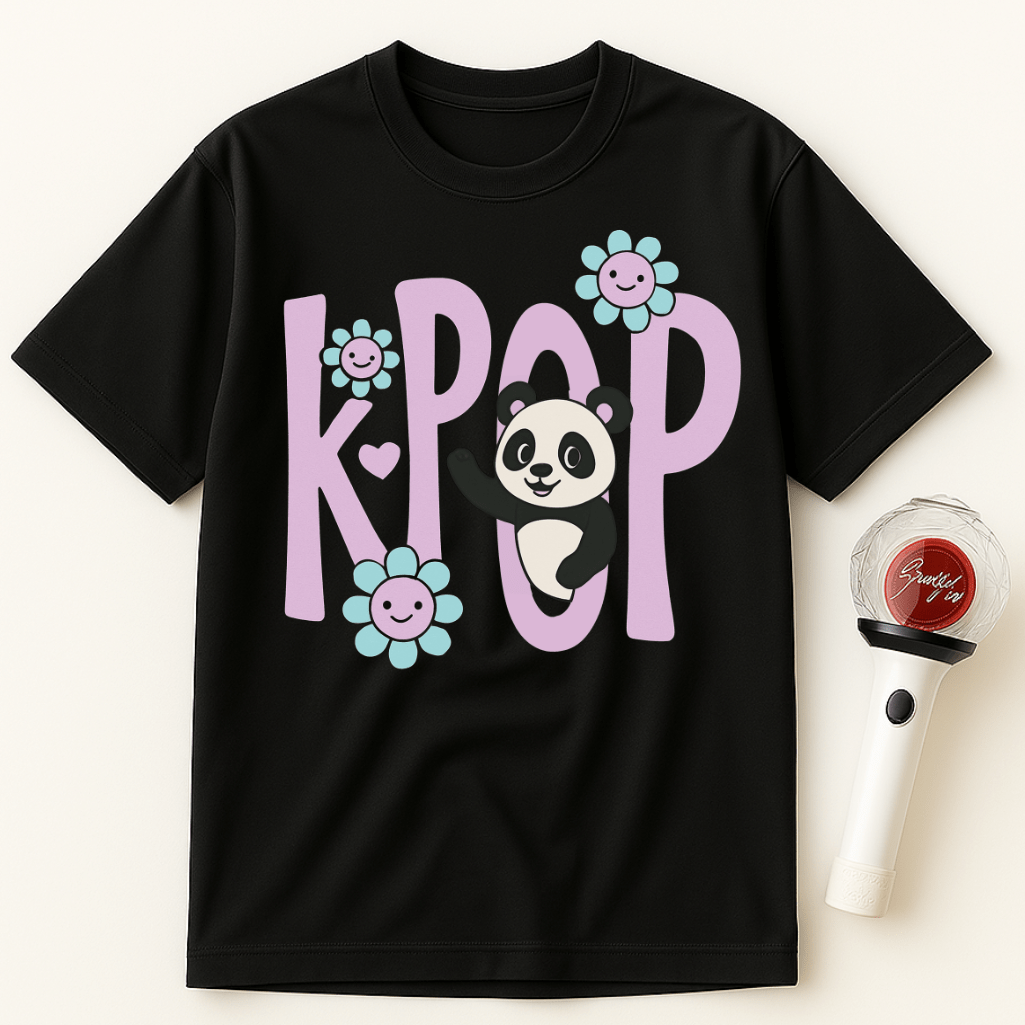 PANDA K-POP FLOWER UNISEX T-SHIRT