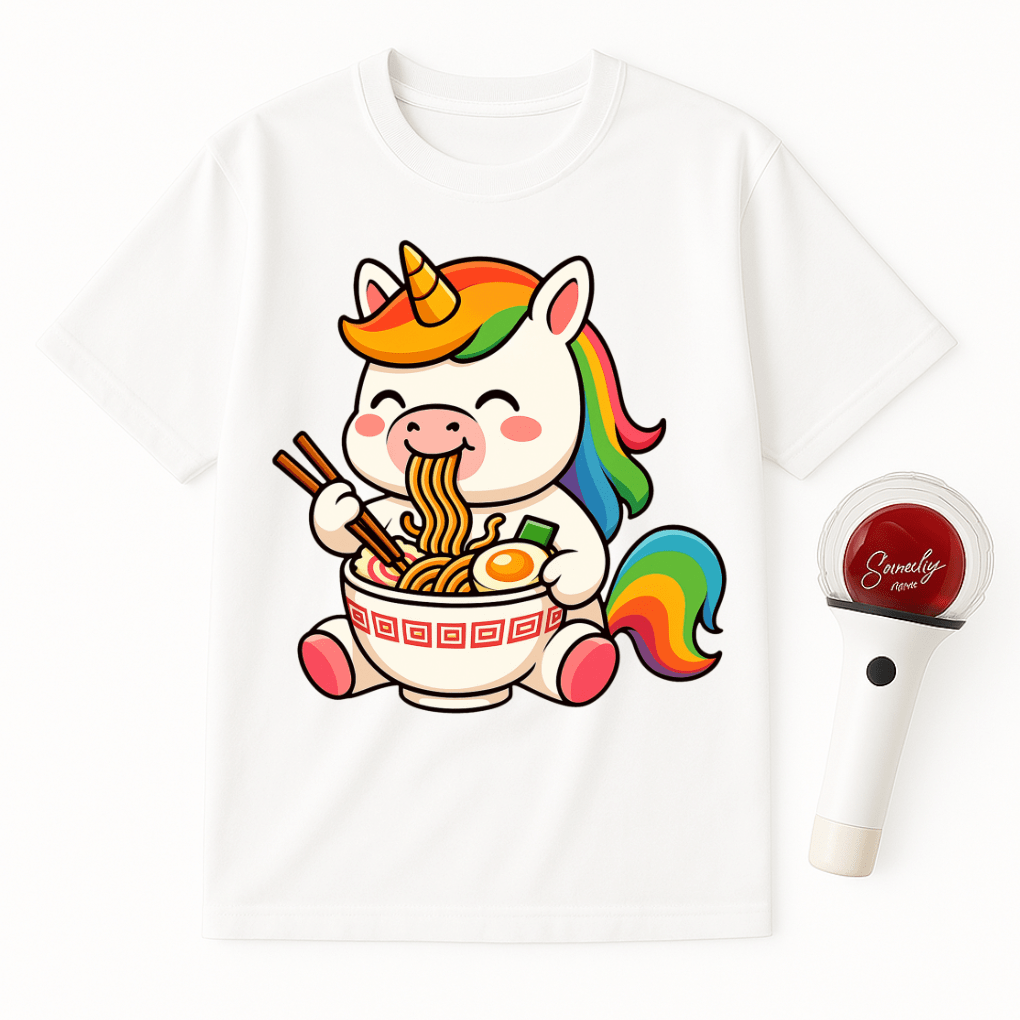 UNICORN EATING RAMEN UNISEX T-SHIRT