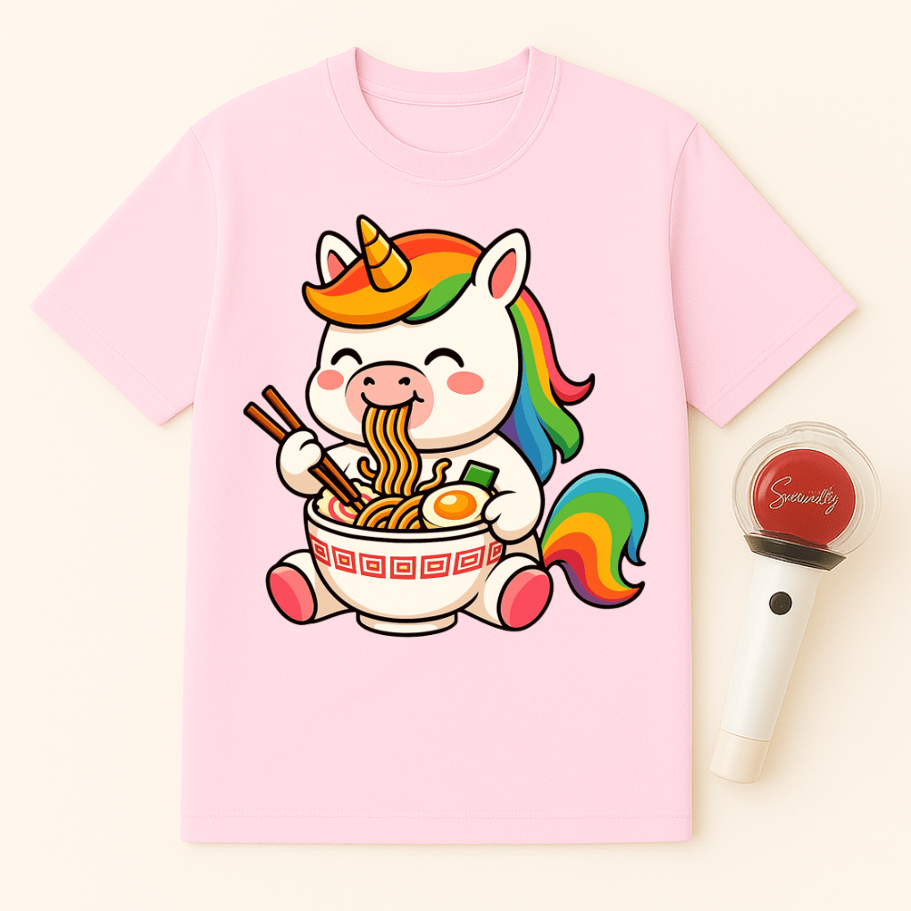 UNICORN EATING RAMEN UNISEX T-SHIRT