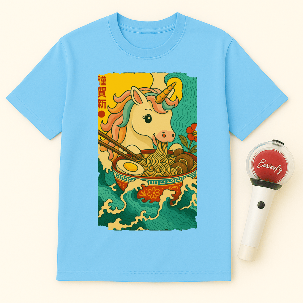 UNICORN EATING RAMEN UNISEX T-SHIRT