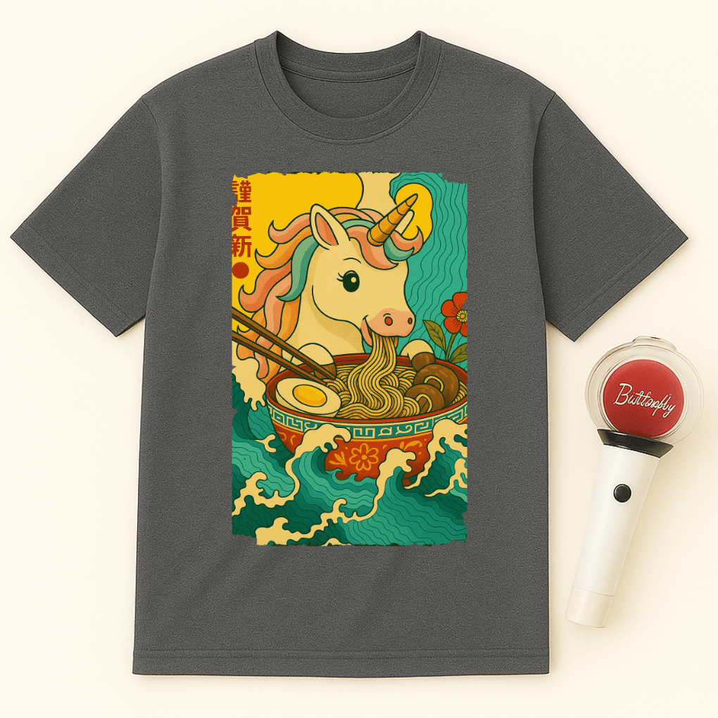 UNICORN EATING RAMEN UNISEX T-SHIRT