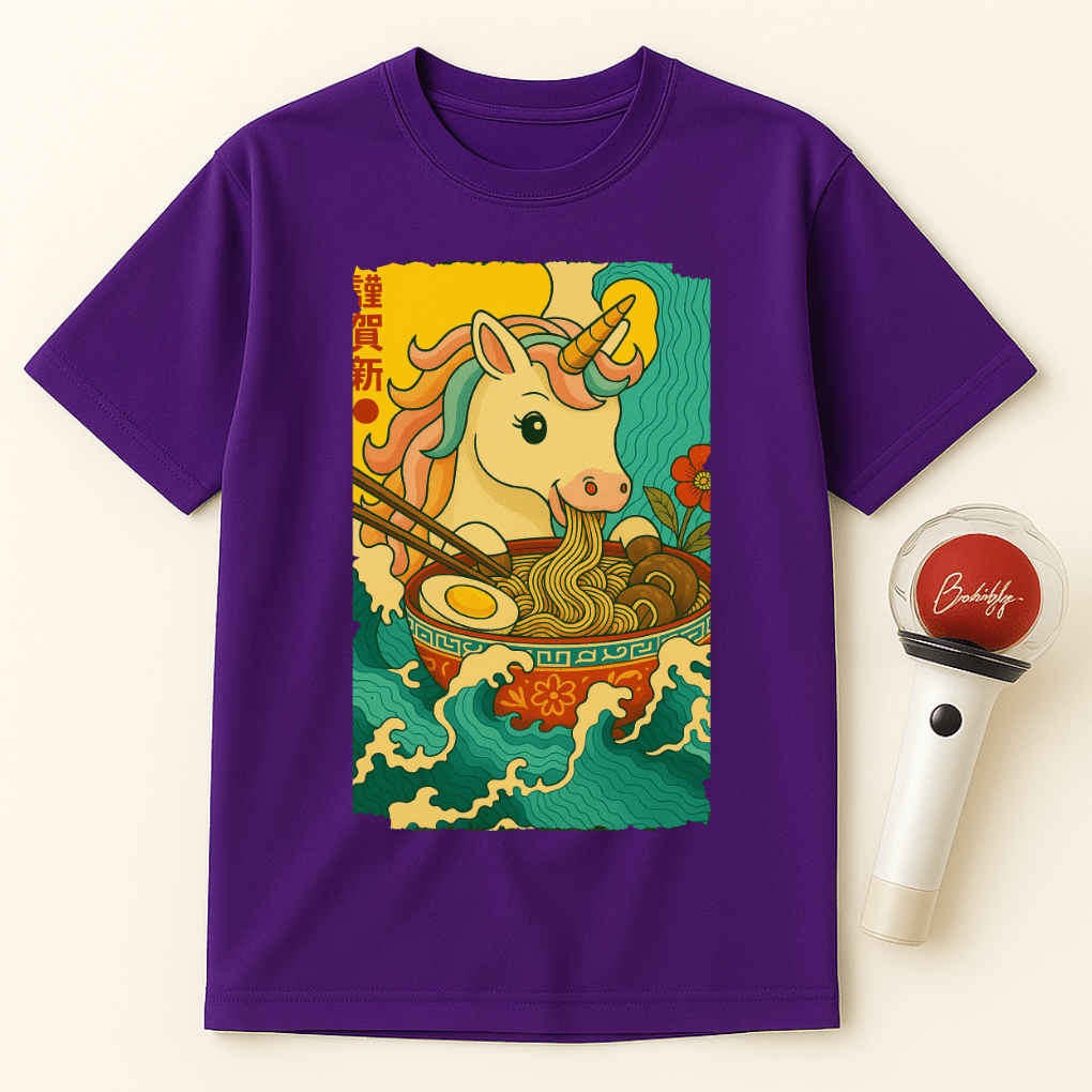UNICORN EATING RAMEN UNISEX T-SHIRT