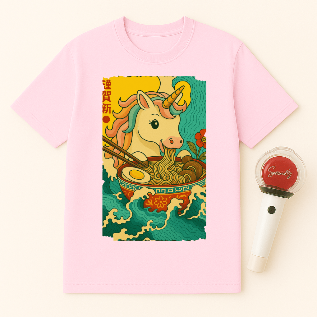 UNICORN EATING RAMEN UNISEX T-SHIRT