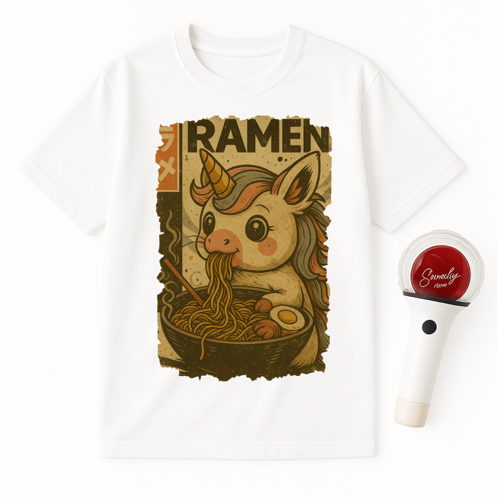 UNICORN EATING RAMEN UNISEX T-SHIRT