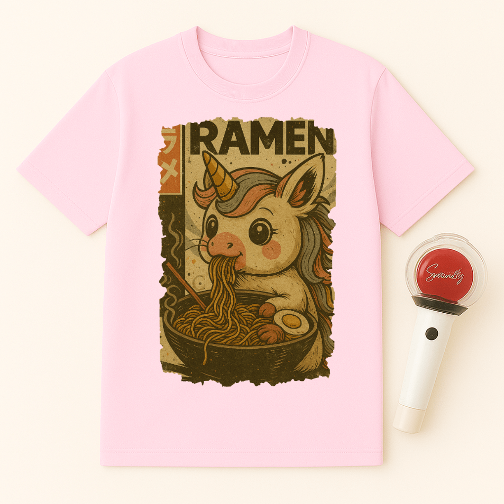 UNICORN EATING RAMEN UNISEX T-SHIRT