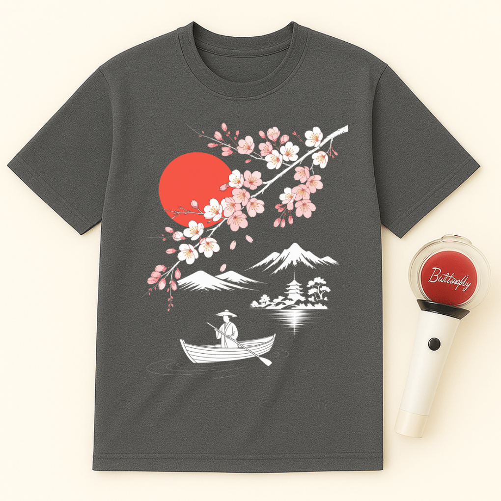 CHERRY BLOSSOM SUNSET UNISEX T-SHIRT