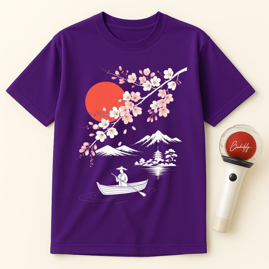 CHERRY BLOSSOM SUNSET UNISEX T-SHIRT