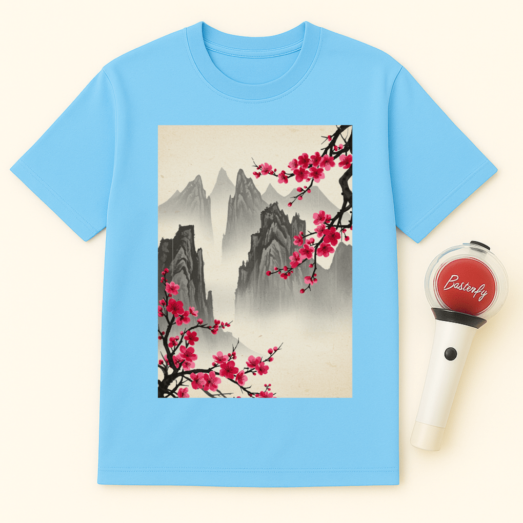 MOUNTAIN CHERRY BLOSSOMS UNISEX T-SHIRT