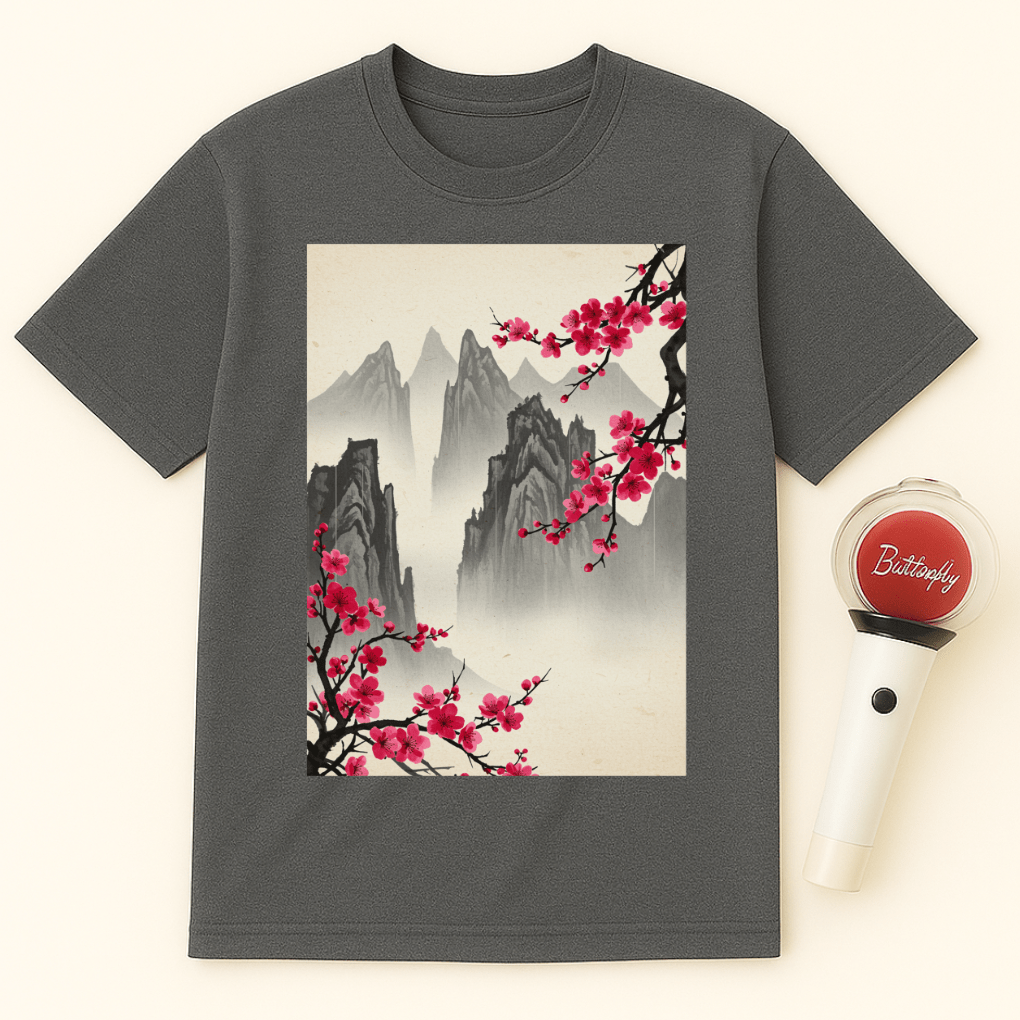 MOUNTAIN CHERRY BLOSSOMS UNISEX T-SHIRT