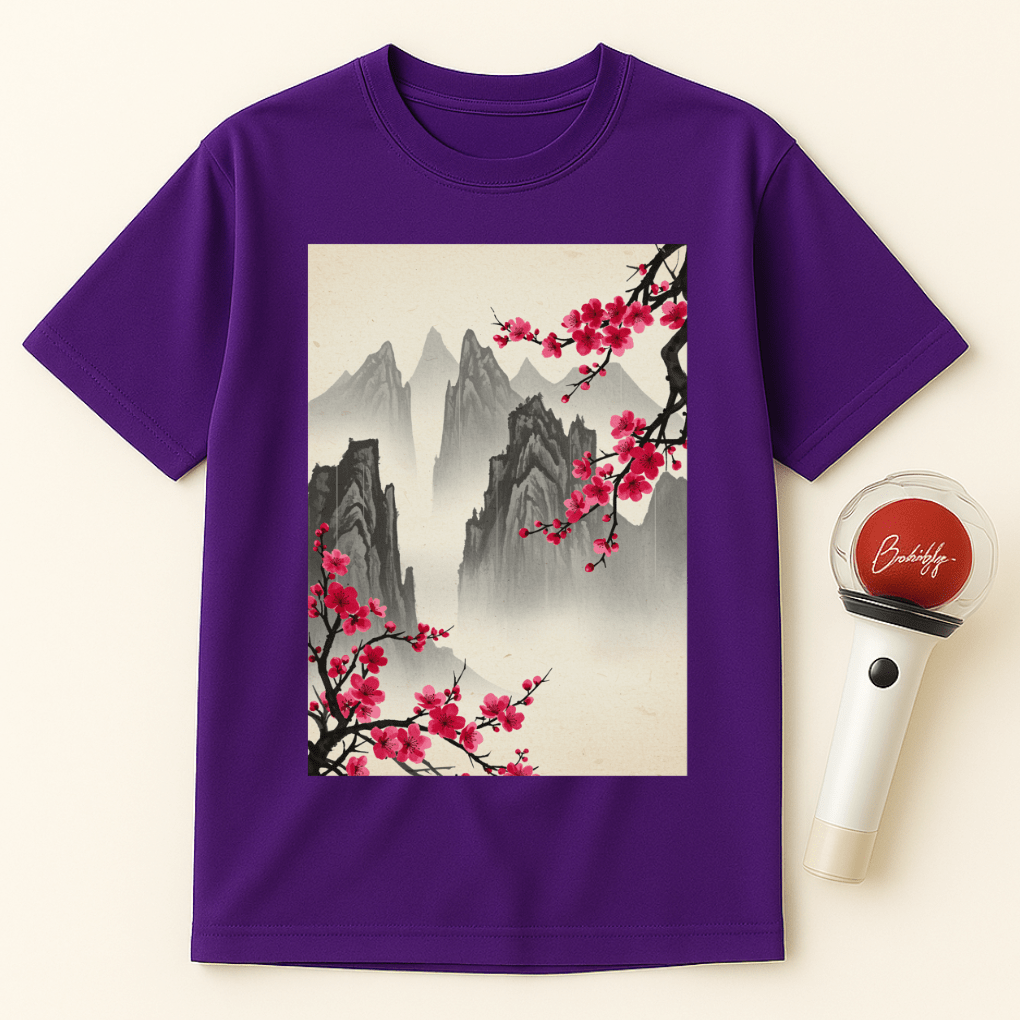 MOUNTAIN CHERRY BLOSSOMS UNISEX T-SHIRT