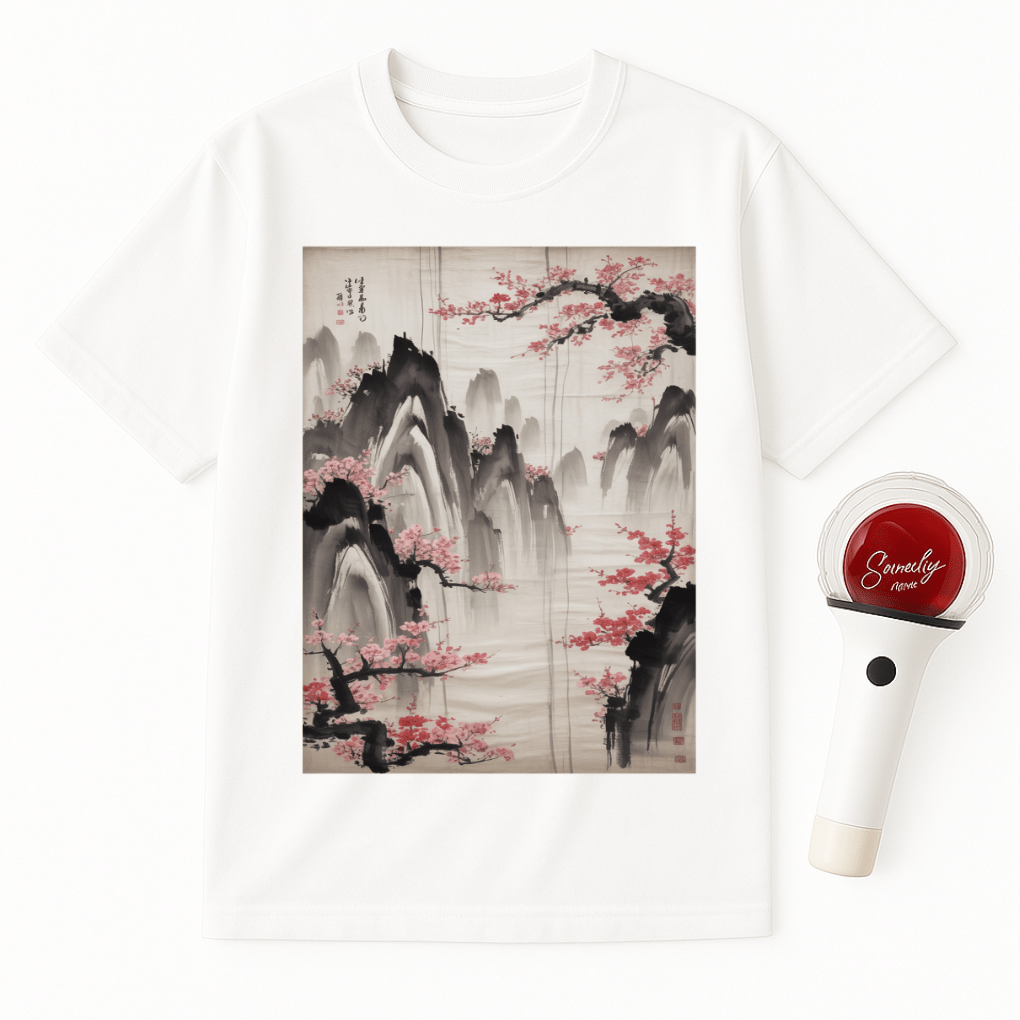 JAPANESE MOUNTAINS CHERRY BLOSSOMS UNISEX T-SHIRT