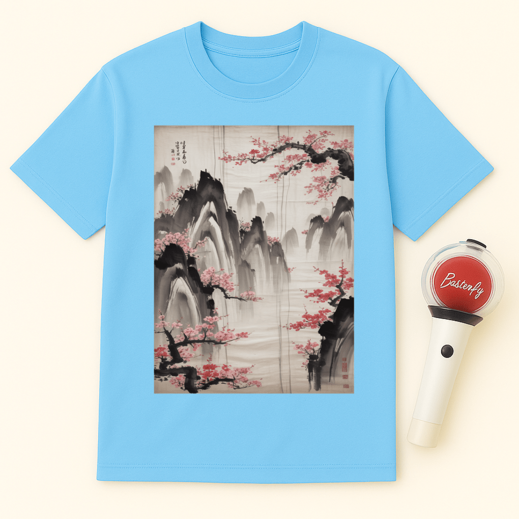 JAPANESE MOUNTAINS CHERRY BLOSSOMS UNISEX T-SHIRT