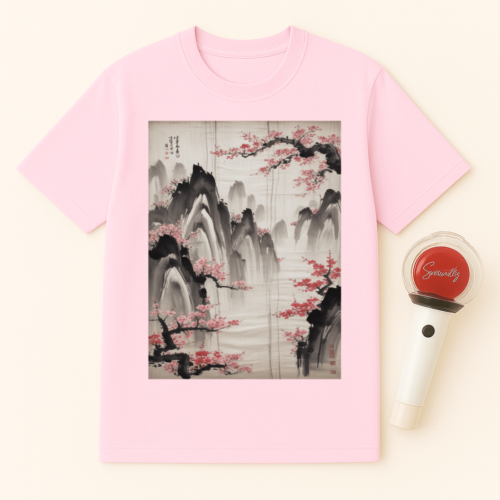 JAPANESE MOUNTAINS CHERRY BLOSSOMS UNISEX T-SHIRT