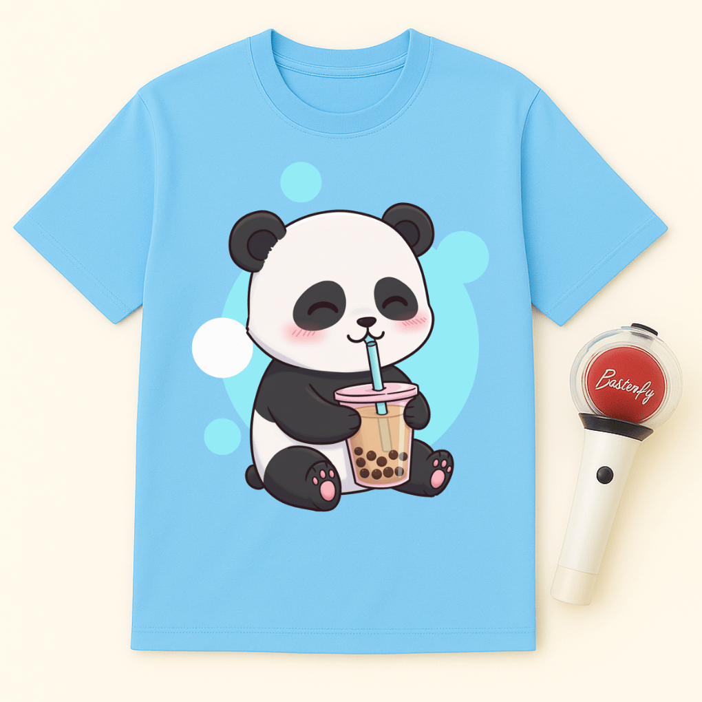 PANDA DRINKING BOBA TEA UNISEX T-SHIRT
