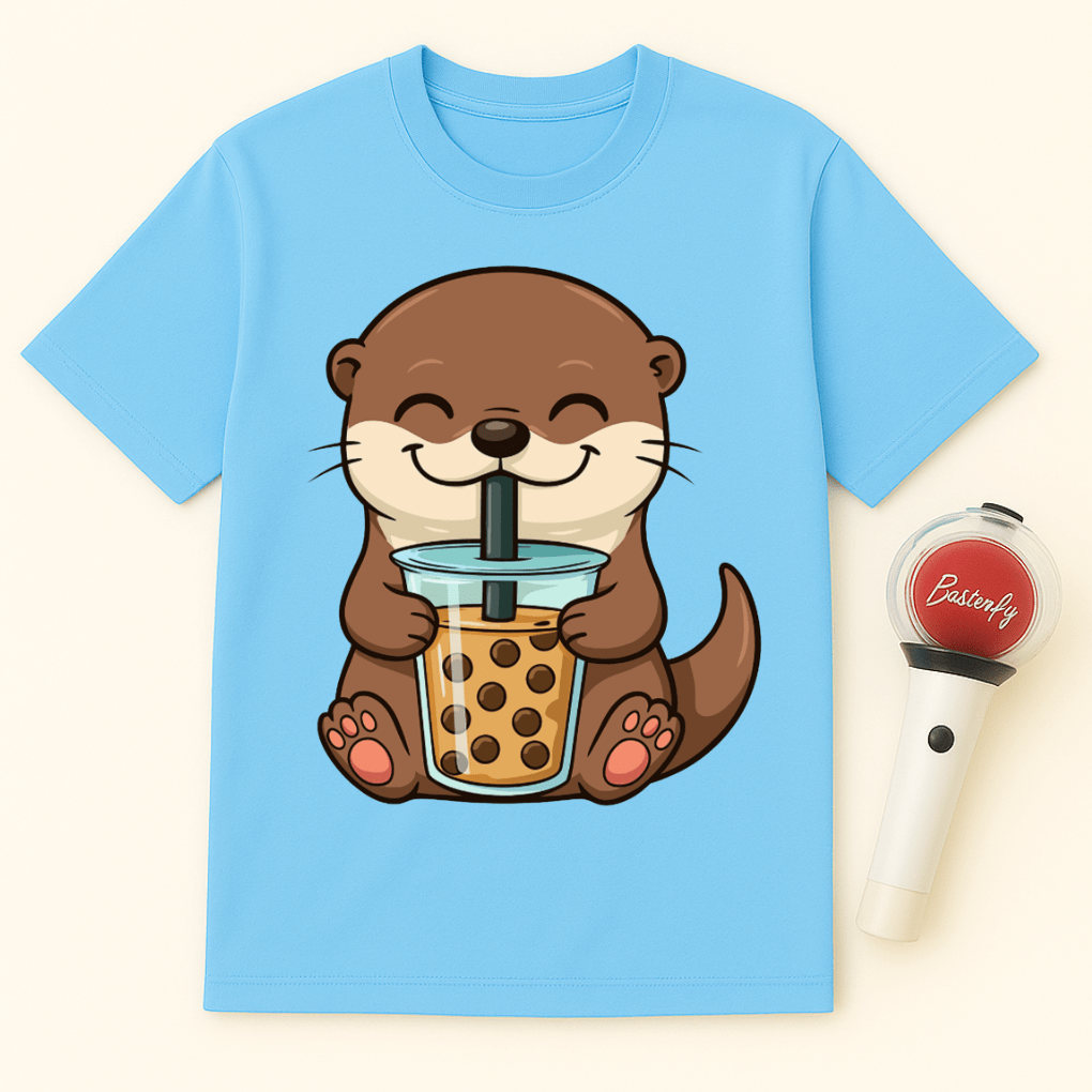 OTTER DRINKING BOBA TEA UNISEX T-SHIRT