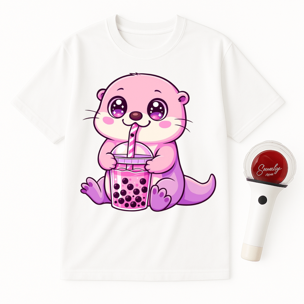 KAWAII OTTER BOBA TEA UNISEX T-SHIRT