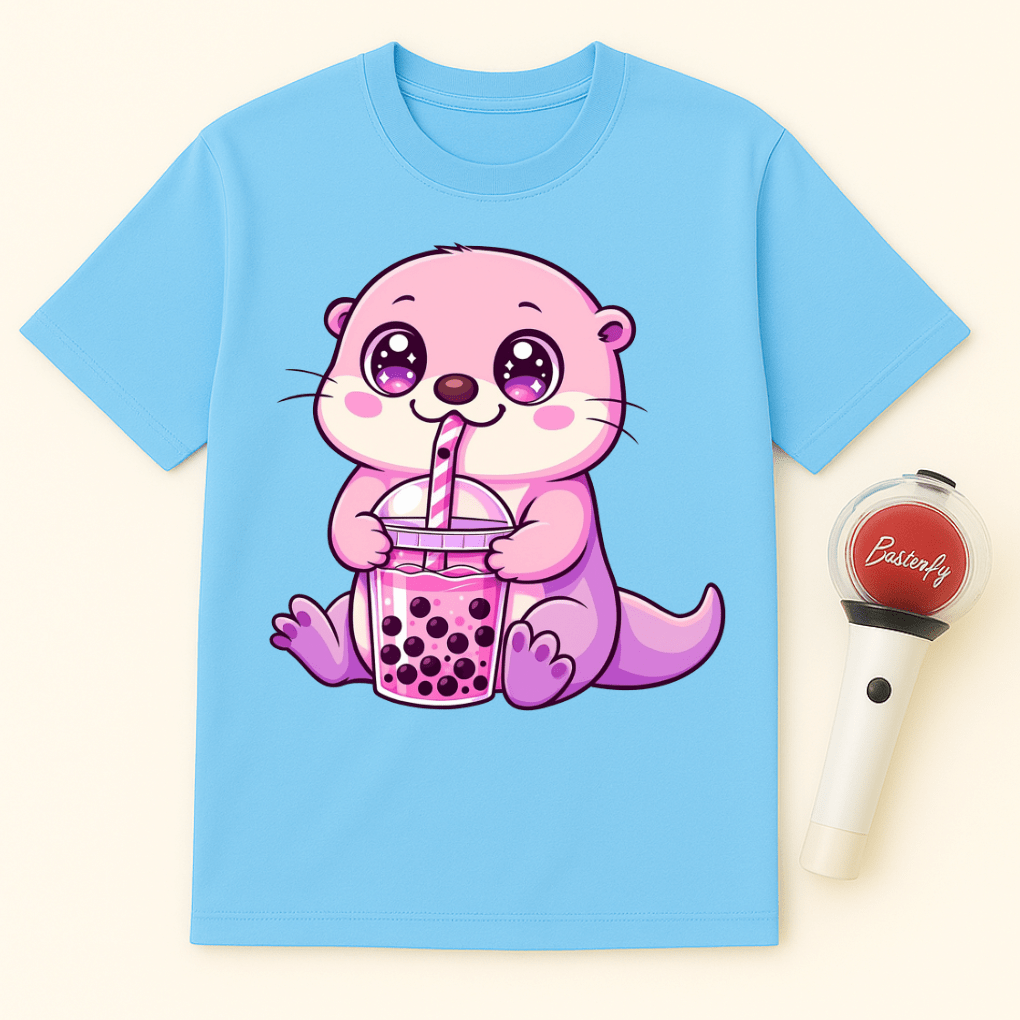 KAWAII OTTER BOBA TEA UNISEX T-SHIRT