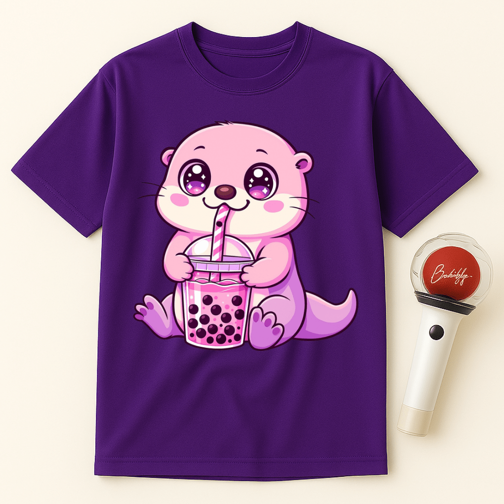 KAWAII OTTER BOBA TEA UNISEX T-SHIRT