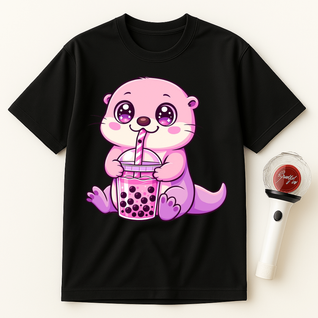 KAWAII OTTER BOBA TEA UNISEX T-SHIRT
