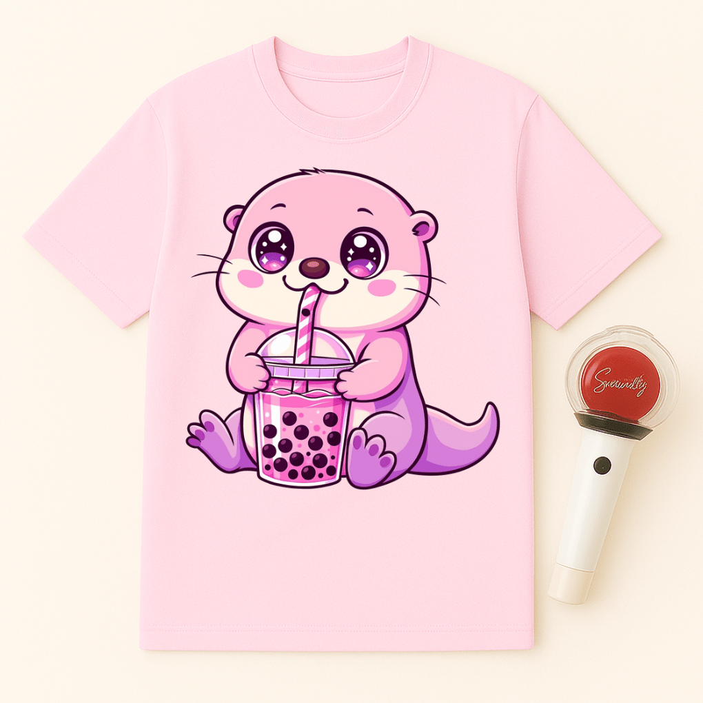 KAWAII OTTER BOBA TEA UNISEX T-SHIRT