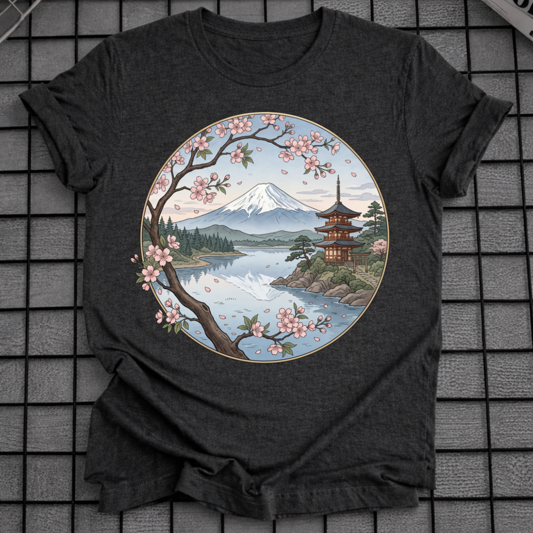 JAPANISCHES SAKURA-GEBIRGSLANDSCHAFT-T-SHIRT