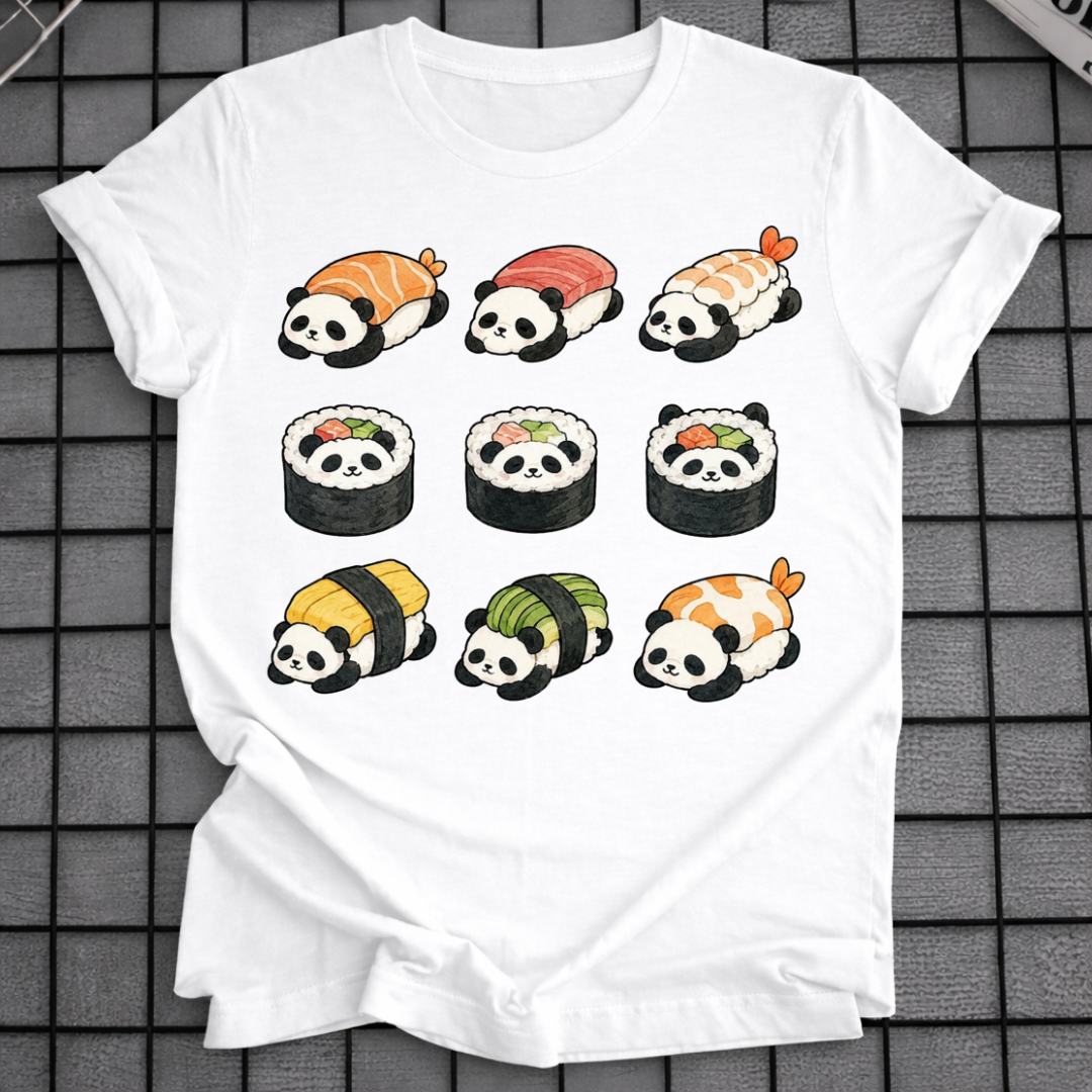 SUSHI ROLL PANDAS T-SHIRT