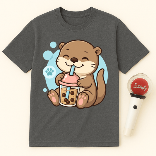 OTTER DRINKING BOBA TEA UNISEX T-SHIRT