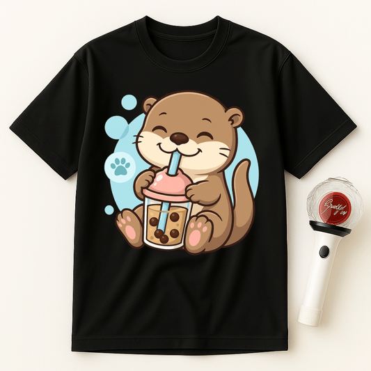 OTTER DRINKING BOBA TEA UNISEX T-SHIRT