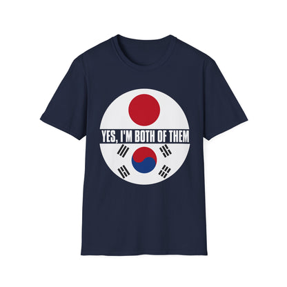 T-Shirt — "Yes, I'm Both of Them" Japan & Korea Flag Pride Tee