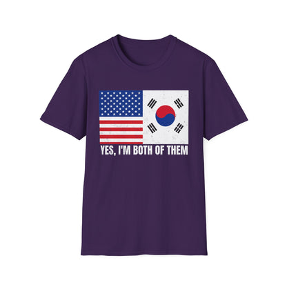 USA & South Korea Flag T-Shirt — "Yes, I'm Both of Them" Patriotic Korean-American Tee