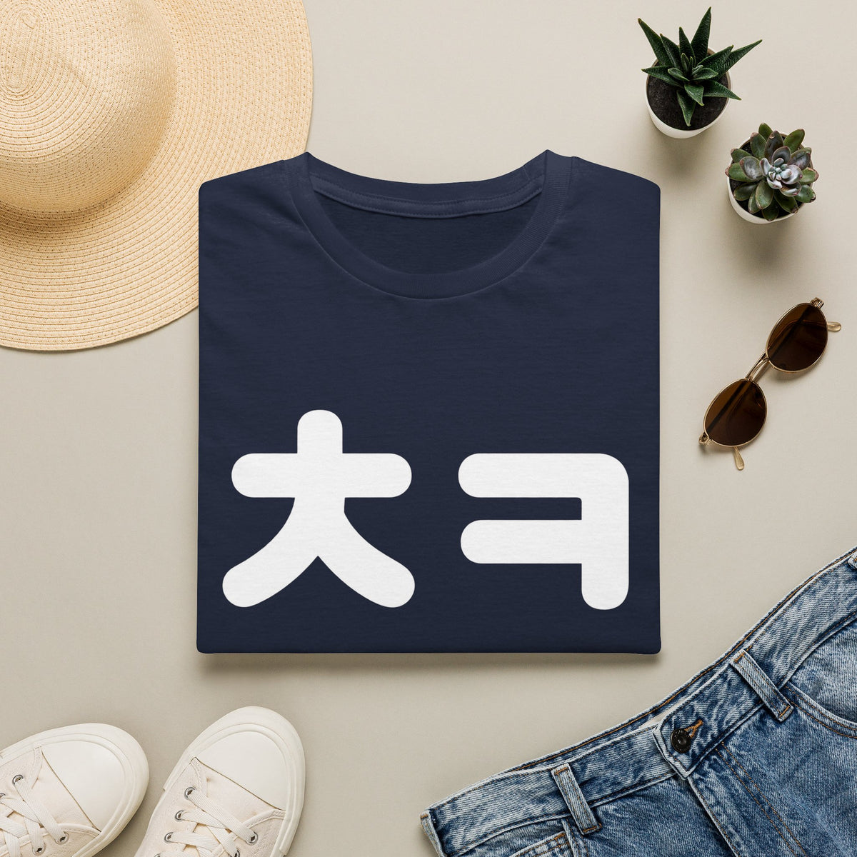 Korean 'ㅋ' Laugh T‑Shirt — Big 'ㅋ' Text Graphic Tee