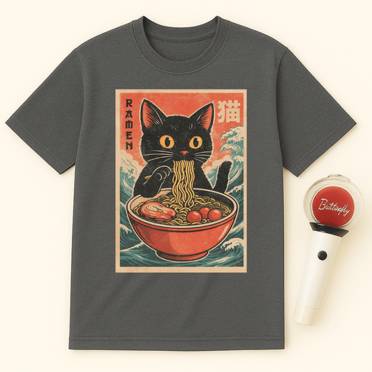 BLACK CAT RAMEN BOWL UNISEX T-SHIRT