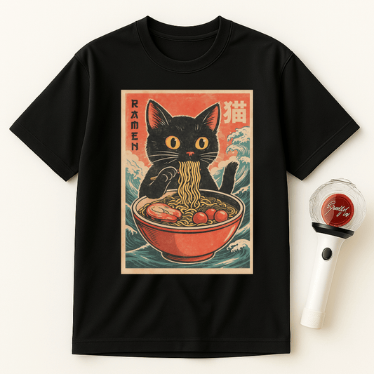 BLACK CAT RAMEN BOWL UNISEX T-SHIRT