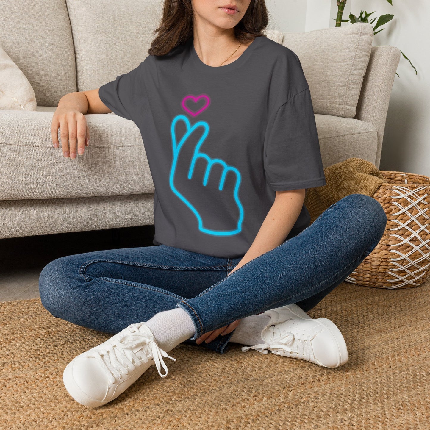 Cute Gesture Graphic T-Shirt, Casual Wear, Gift for Friends, Funny Tee, Birthday Present, Summer Style