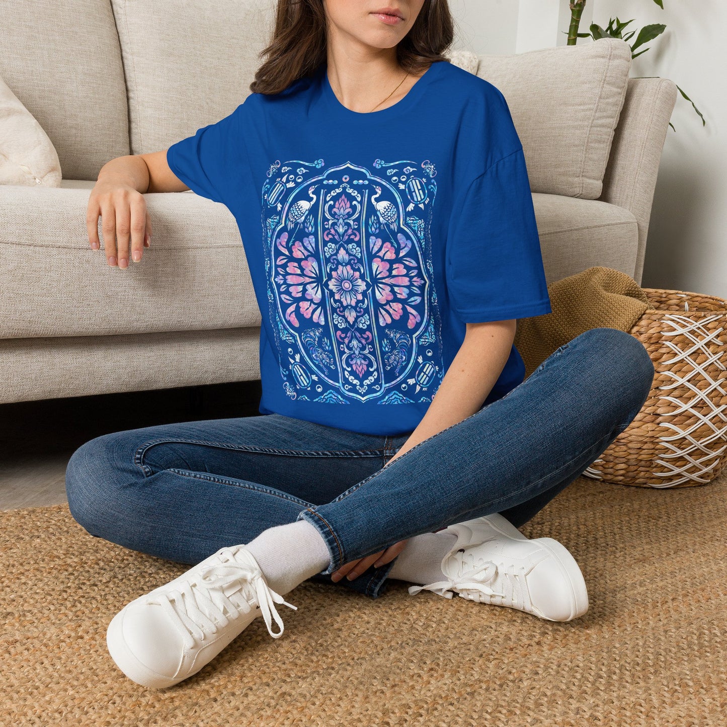 Stained Glass Floral Tee — Pastel Mandala Window Graphic T-Shirt
