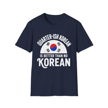 Quarter-Ish Korean T-Shirt — Half Korean Pride Tee with Taegeuk Flag
