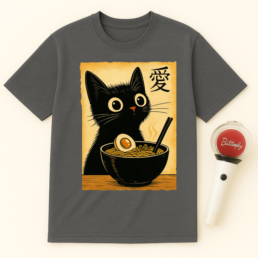 BLACK CAT RAMEN BOWL UNISEX T-SHIRT