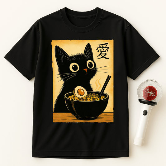 BLACK CAT RAMEN BOWL UNISEX T-SHIRT