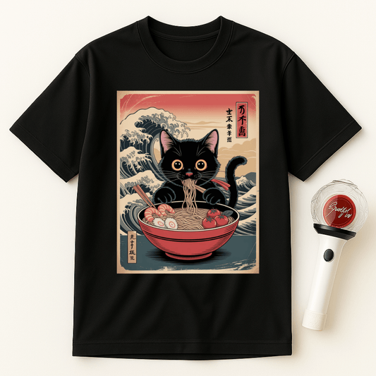 BLACK CAT RAMEN UNISEX T-SHIRT