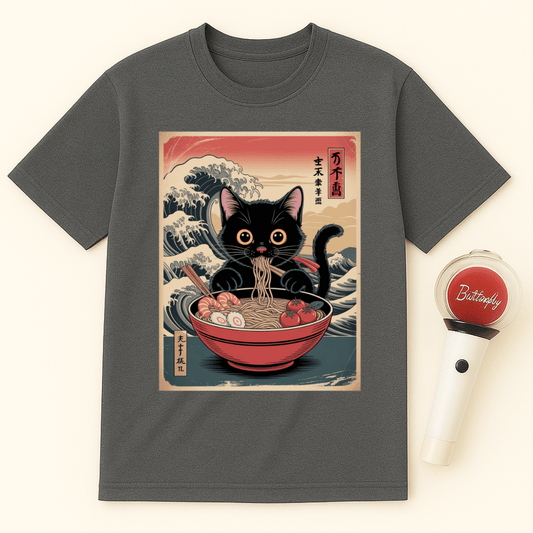 BLACK CAT RAMEN UNISEX T-SHIRT