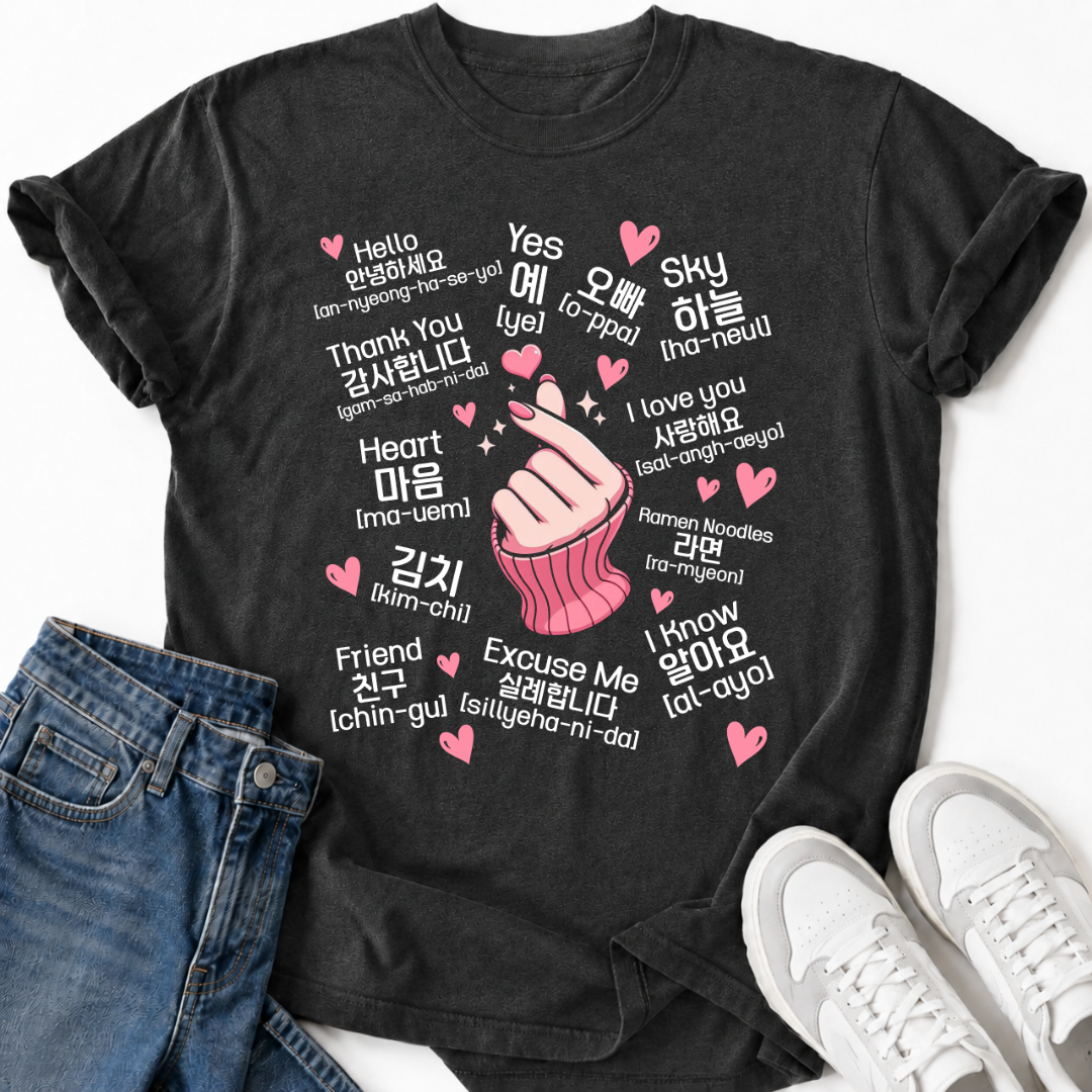K-POP KOREAN WORDS T-SHIRT