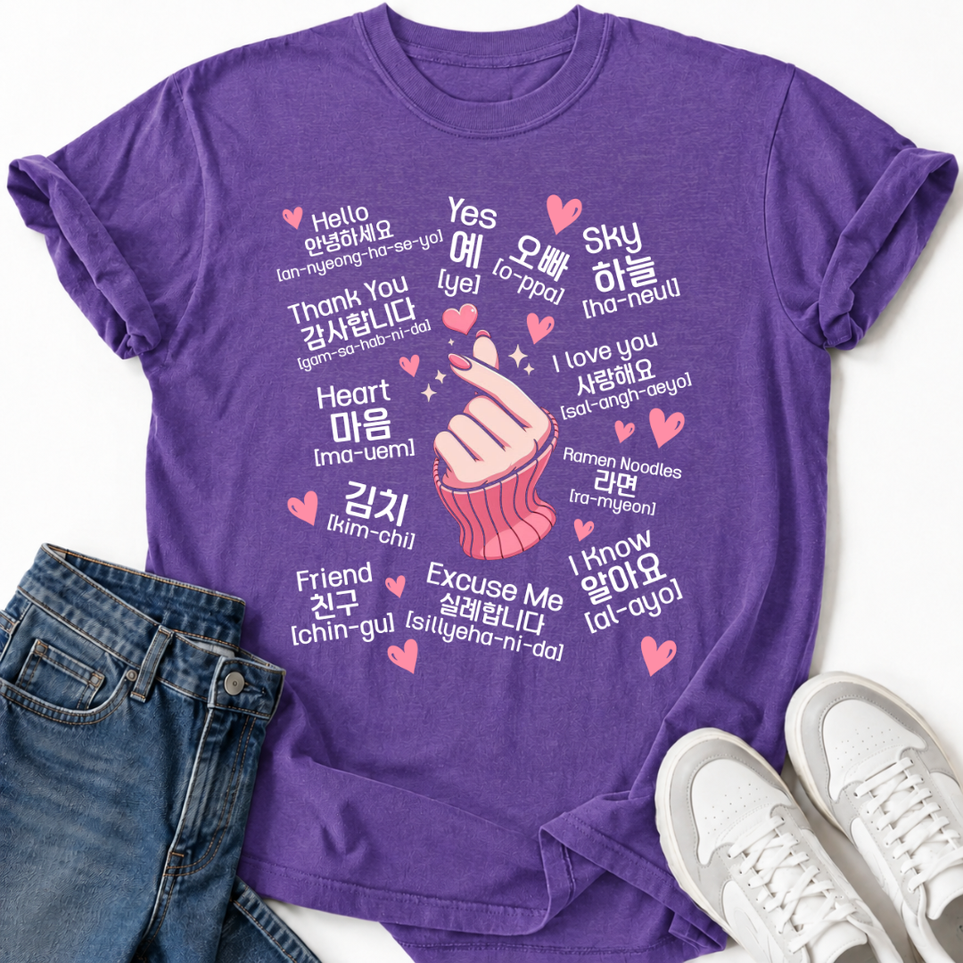 K-POP KOREAN WORDS T-SHIRT