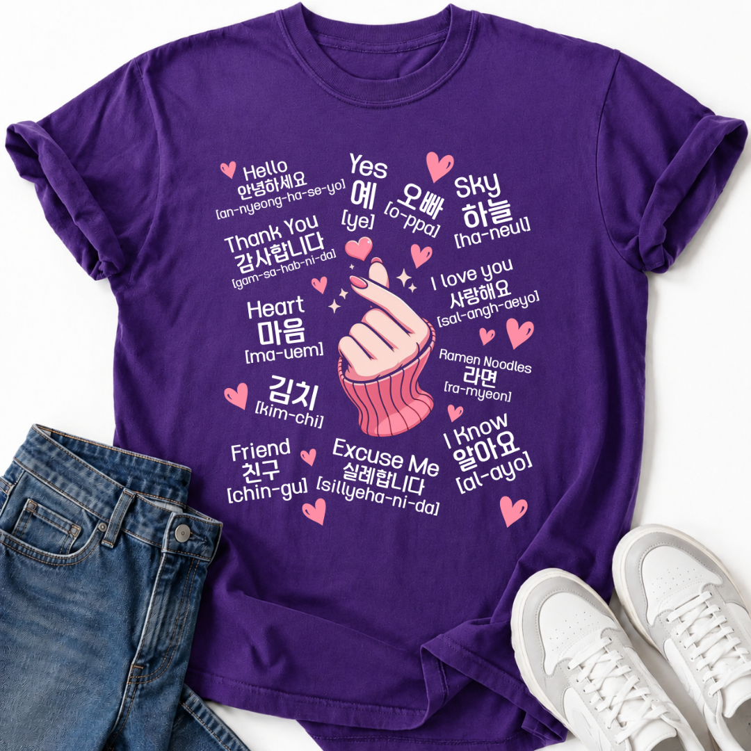 K-POP KOREAN WORDS T-SHIRT