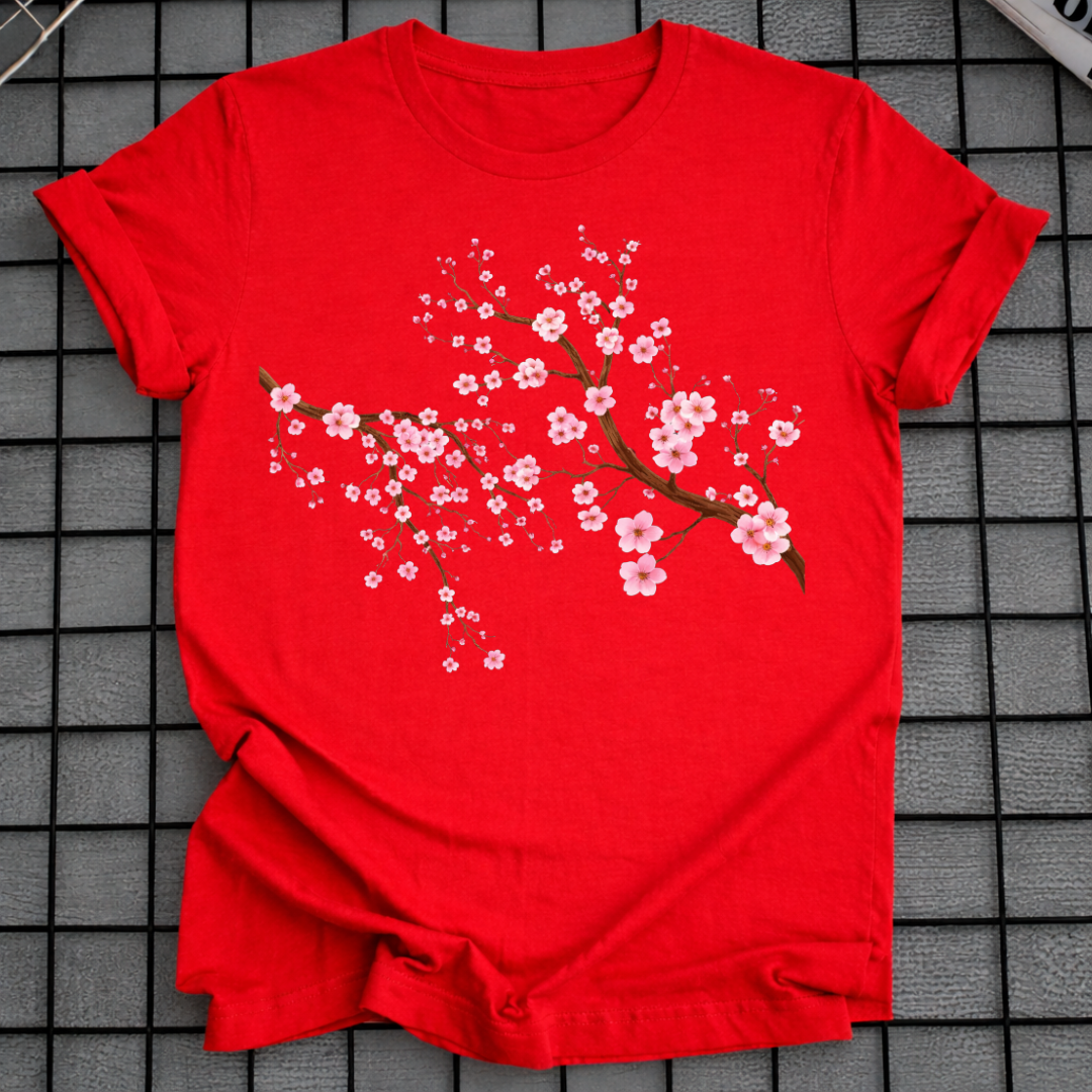T-SHIRT MIT KIRSCHBLÜTENZWEIG