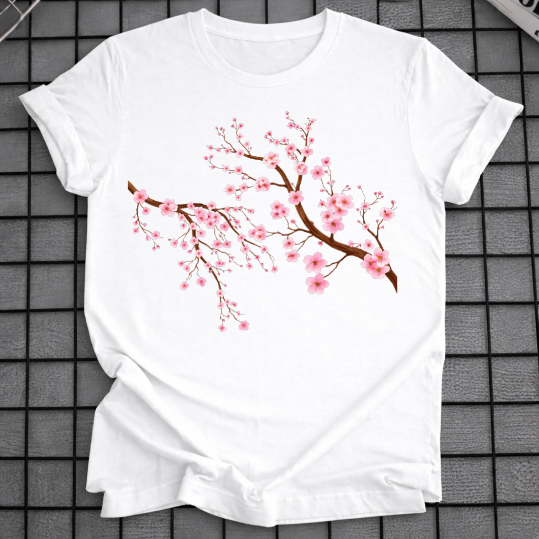 T-SHIRT MIT KIRSCHBLÜTENZWEIG
