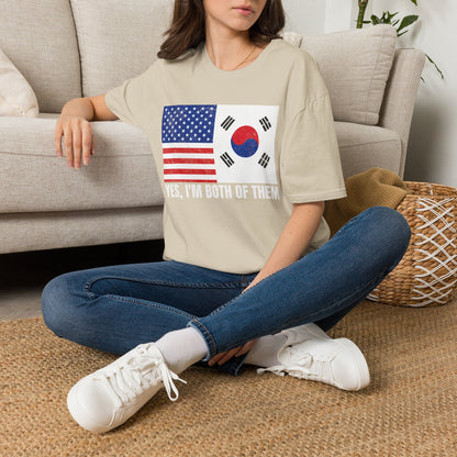 USA & South Korea Flag T-Shirt — "Yes, I'm Both of Them" Patriotic Korean-American Tee