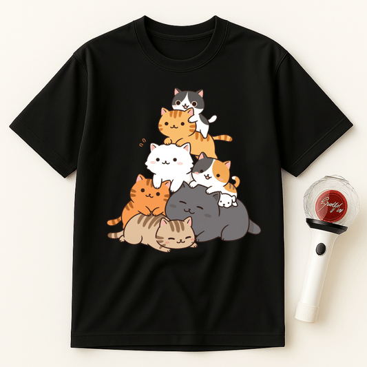 CAT TOWER OF KITTENS UNISEX T-SHIRT