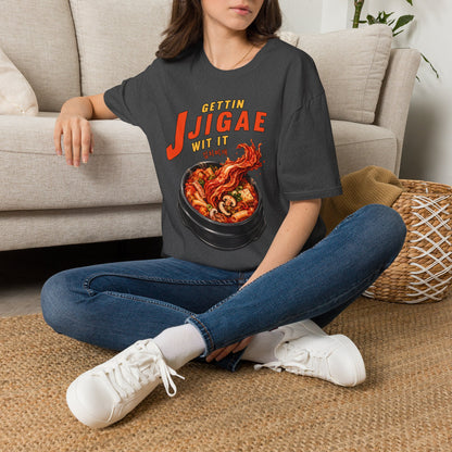 Jjigae T-Shirt — "Gettin Jjigae Wit It" Spicy Korean Stew Graphic Tee