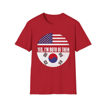 Yes, I'm Both of Them T-Shirt — USA & South Korea Flag Dual Heritage Tee